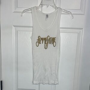 Britney Spears Femme Fatale White Ribbed Tank Top